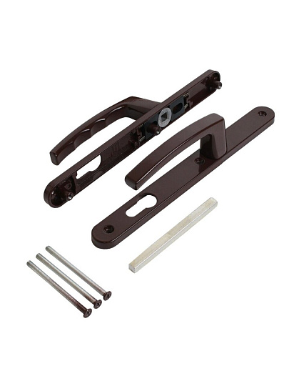 Ручка дверная Булат, РФ 92.25.02.8017 УРАЛ, 15993, комплект, коричневая, алюминиевый сплав