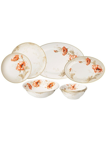 Сервиз столовый фарфор, 23 предмета, на 6 персон, Lefard, Antique, 415-2266