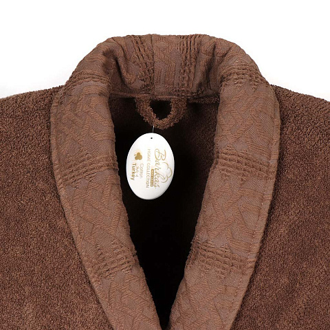 Халат мужской, махровый, 100% хлопок, коричневый, XL-XXL, 52-54, Barkas, Aria, AI-1905027