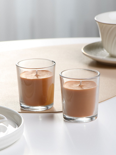 Набор свечей в стакане, 2 шт, Lumar, Корица, ароматизированные, 2х6.6х5.8 см, 902912