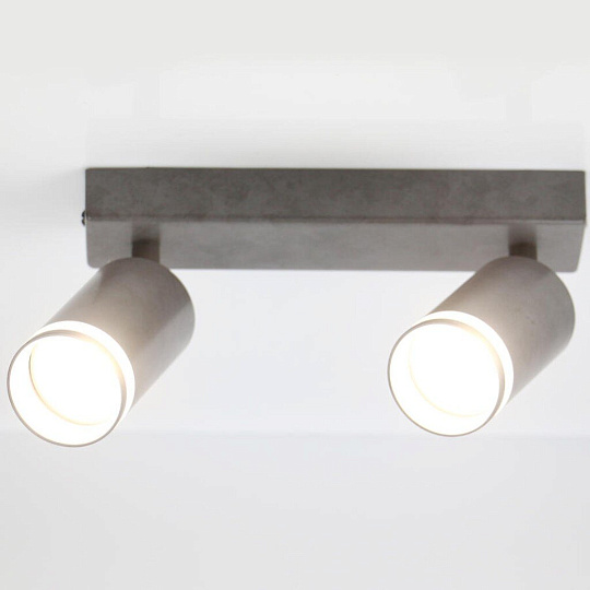 Светильник на основании General Lighting Systems, Башня, 50 Вт, GU10, на 2 лампочки, IP20, d5.5х10х10 см, боковое рассеивание, Спот, бетон, 662070