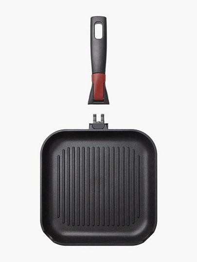 Сковорода-гриль алюминий, 26 см, антипригарное покрытие, Nadoba, Vilma, съемная ручка, квадрат, индукция, 728220