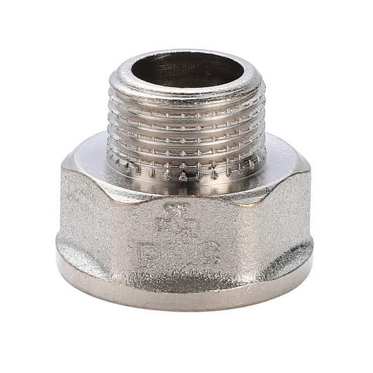 Переходник 3/4"х1/2", DN 20х15, г-ш, никель, внутренняя/наружная, РМС