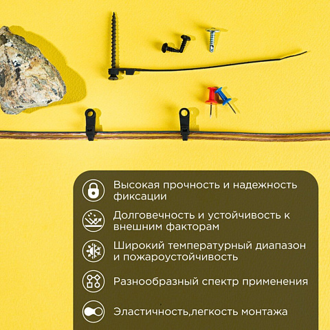 Хомут стяж кабельн, (под винт) 3.6х100 мм, нейлон, 100 шт, чер, Rexant, 07-0105