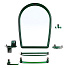 Набор для ванной зеркало, 9 предметов с накладками, 43х58 см, полукруглый, зеленый полупрозрачный, с полочкой, Berossi, Вива элегант, HB10311 - фото 2
