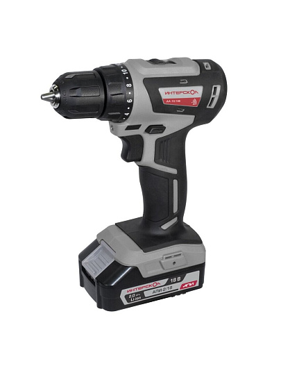 Дрель аккумуляторная, Интерскол, ДА-10/18В МиниМАКС, бесщеточная, 18 В, 2*1,5Ач, ЗУ, 12 В, кейс, кейс, 709.1.2.70