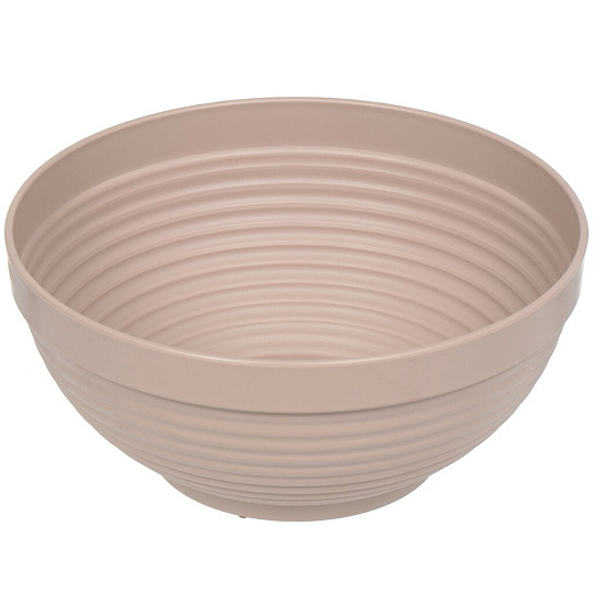 Горшок для цветов пластик, 2.7 л, 22.5х22.5х10.5 см, миска, фраппе, Техпласт, Парма, 5PL0218