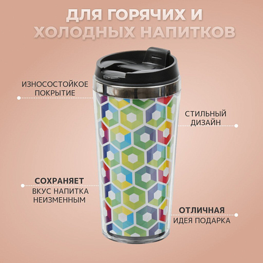 Термокружка 0.42 л, Daniks, Графика, колба нержавеющая сталь, FD-06-15