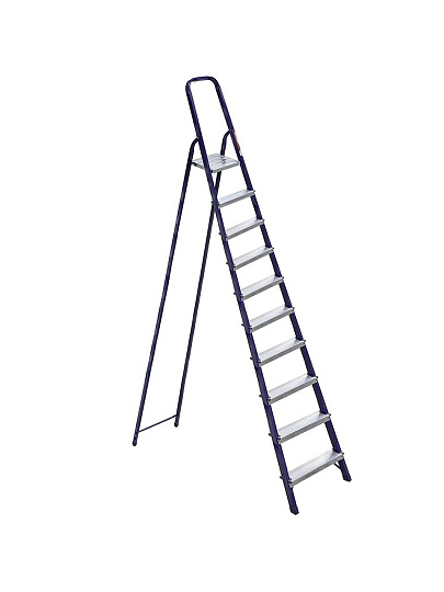 Стремянка 1 секция, 10 ступеней, сталь, 2.08 м, 150 кг, Alumet, М8410