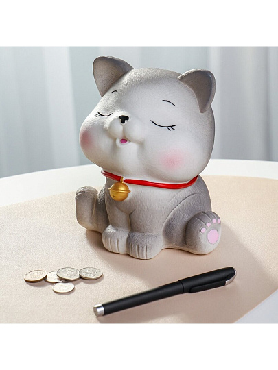 Копилка Котик, 15х15х18 см, пластик, A240035