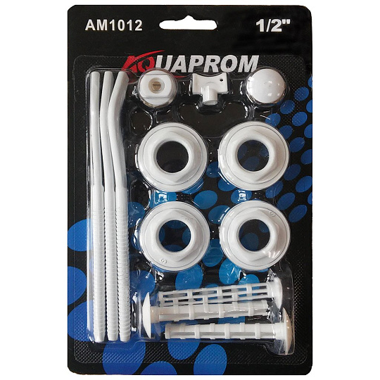 Комплект монтажный для радиатора, 3/4", 13 предметов, 3 кронштейна, Aquaprom, 3/4-3