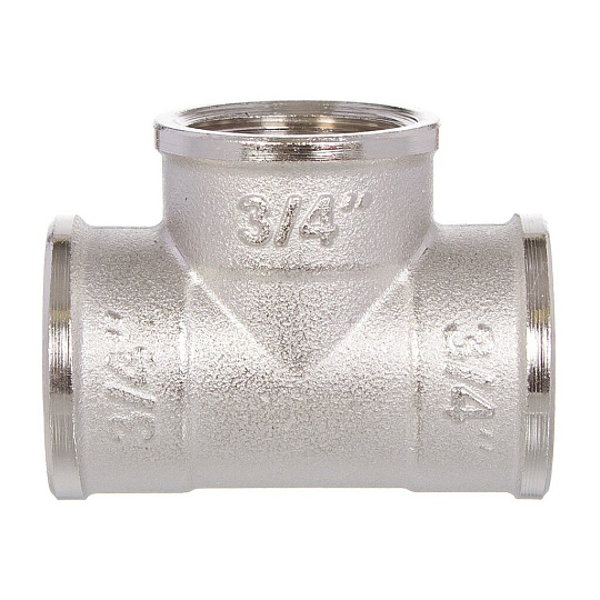 Тройник 3/4", г-г-г, никель, STI
