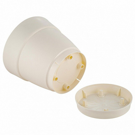 Горшок для цветов пластик, 4 л, 20 см, универсальный, белоснежный жасмин, InGreen, Villa de Fiori, IG660210048