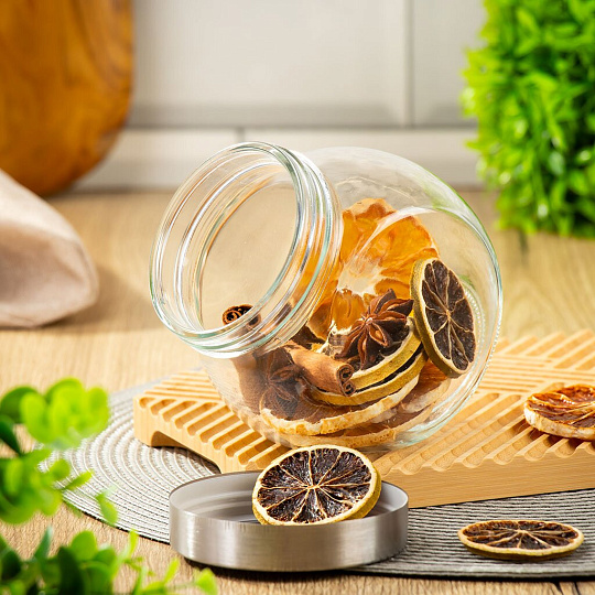 Банка для сыпучих продуктов, стекло, 0.6 л, с крышкой, Манхеттен, Y6-6494