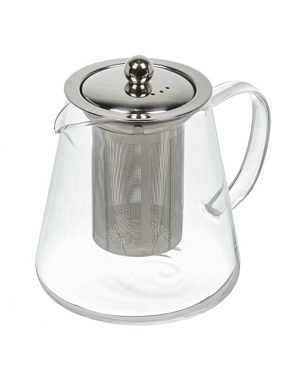 Чайник заварочный стекло, металл, 0.75 л, с ситечком, B050189