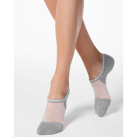 Носки для женщин, ультракороткие, хлопок, Conte, Active, 000, серые, р. 25, 18C-4CП