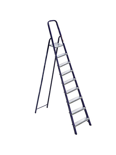 Стремянка 1 секция, 9 ступеней, сталь, 1.87 м, 150 кг, Alumet, М8409