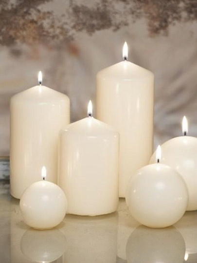 Свеча декоративная, 10х5 см, колонна, Bartek Candles, Бежевая