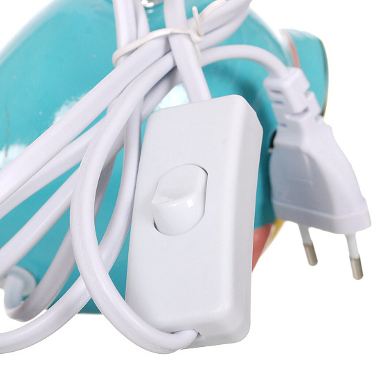 Светильник настольный E14, 60 Вт, детский, голубой, абажур голубой, Лючия, Кит 148, 60W E14