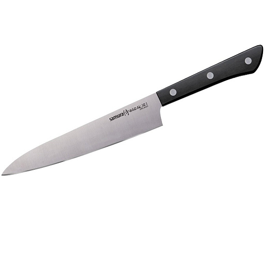 Нож кухонный Samura, Harakiri, универсальный, нержавеющая сталь, 15 см, рукоятка пластик, SHR-0023B/K