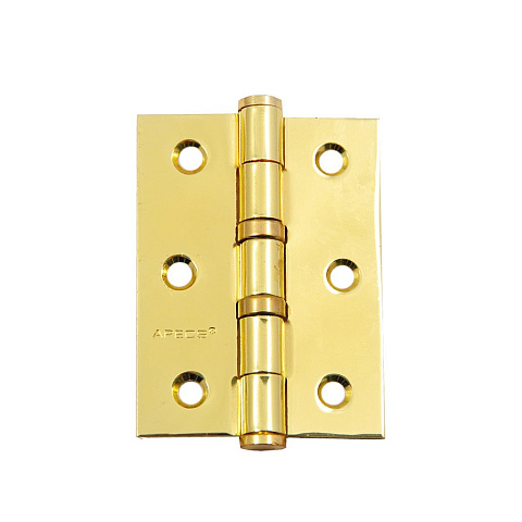 Петля врезная для деревянных дверей, Apecs, 80х60 мм, универсальная, B2-Steel-G, 2 шт, 2 подшипника, золото