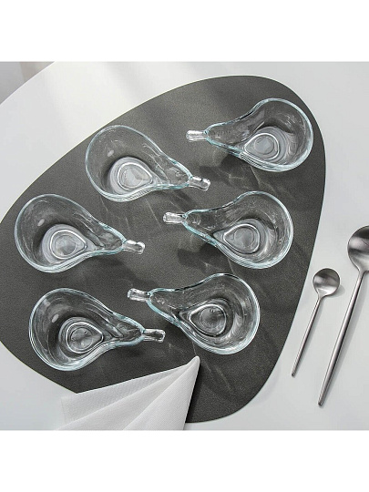 Салатник стекло, фигурный, 6 шт, 15х9х4.5 см, подарочная упаковка, Груша, Kaveh, BL7162GCL