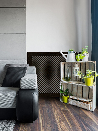 Экран для радиатора, МДФ, 1200х600 мм, черный DE LUXE, Глория, Стильный Дом