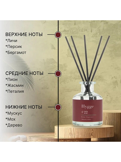 Аромадиффузор Arida Home, 50 мл, Hygge, Персик и пион, АР 100-565