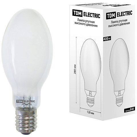 Лампа ртутная TDM Electric SQ0325-0010 400 Вт Е40 теплый белый свет