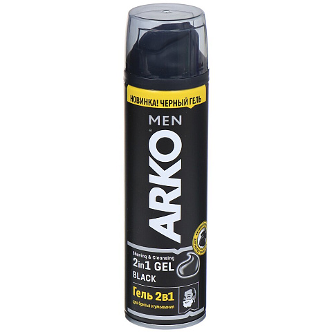 Гель для бритья и умывания, Arko Men, Black, 200 мл, 506892