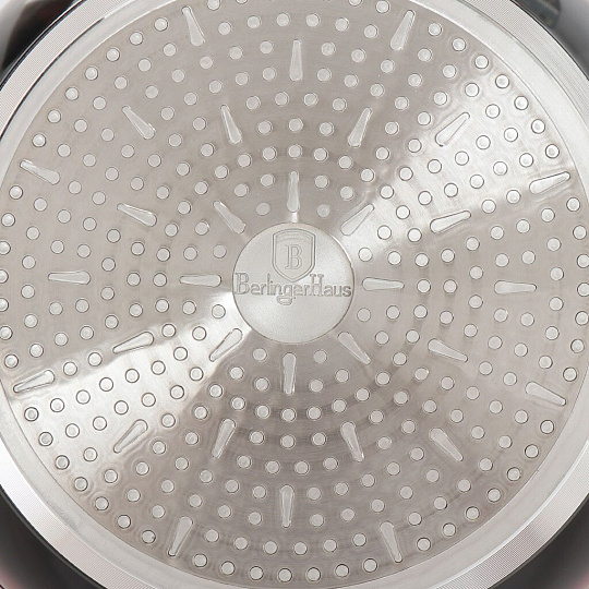 Сотейник с антипригарным покрытием Berlinger Haus Metallic Line 1626N-ВН со стеклянной крышкой, 3.8 л, 28 см