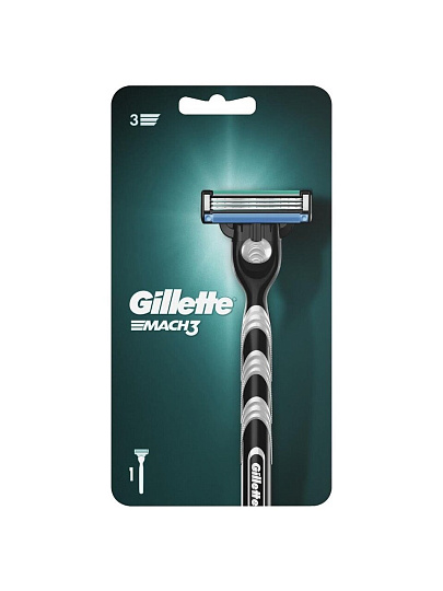 Станок для бритья Gillette, Mach3, для мужчин, 3 лезвия, 1 сменная кассета