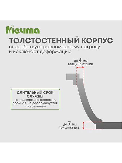 Кастрюля алюминий, антипригарное покрытие, 2 л, крышка стекло, Мечта, Гранит star Induction, 42803И, индукция