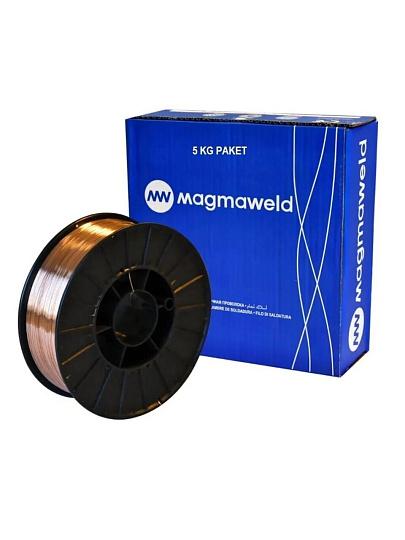 Проволока сварочная Magmaweld, MG 2, с омедненной поверхностью, диаметр 1 мм, 5 кг, D200 RND (первич сырье)