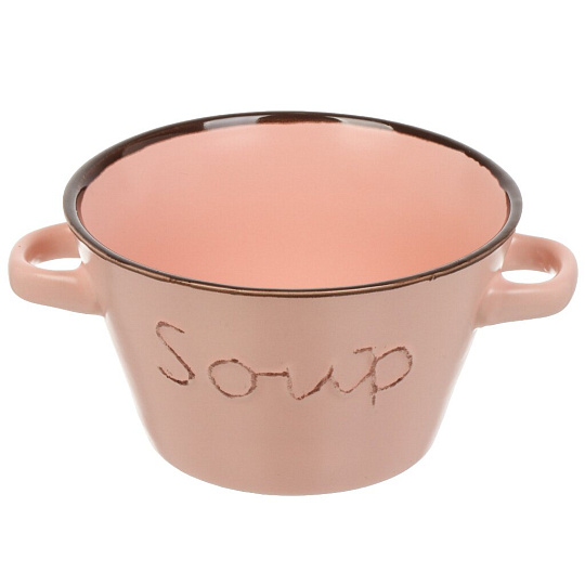 Бульонница фарфор, 500 мл, с ручкой, 20076, в ассортименте