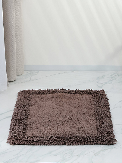 Коврик для ванной, 0.5х0.8 м, хлопок, шоколад, Silvano, Лиона