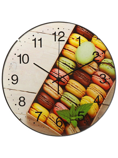 Часы настенные, 30 см, круглые, пластик, стекло, Y6-6071