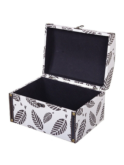 Шкатулка-сундук для украшений, искусственная кожа, 23х16.5х13.5 см, Листья, Y3-1778