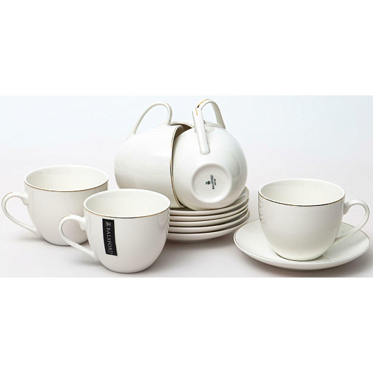 Набор чайный фарфор, 12 предметов, на 6 персон, 235 мл, Balsford, Грация Шелк, 101-01067, подарочная упаковка