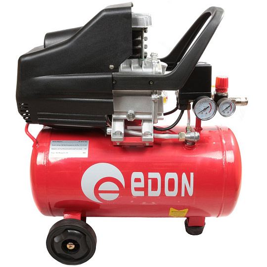 Компрессор масляный, Edon, ОАС-25/1000, 1 кВт, поршневой, 24 л, 220 л/мин, 8 бар, прямой, 1004010203