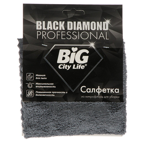 Салфетка бытовая для уборки, микрофиб, 1 шт, Big City Life, Black Diamond, 14410542