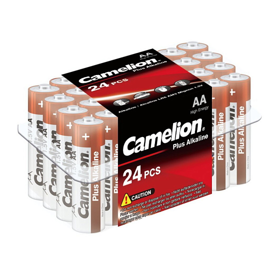 Батарейка Camelion, АА (LR06, LR6, R6), щелочная, 1.5 В, коробка, 24 шт