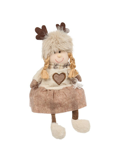 Фигурка декоративная текстиль, Девочка, 40 см, коричневая, Y4-9438