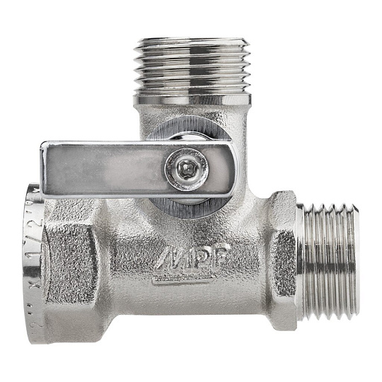 Кран для бытовых приборов, 1/2"х1/2"х1/2", г-ш-ш, трехходовый, шаровой, MasterProf