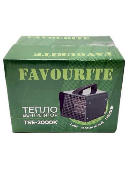 Пушка тепловая электрическая, Favourite, TSE-2000K, 2 кВт, 120 м³/ч, керамический элемент, 2 режима, квадратная, 138112000