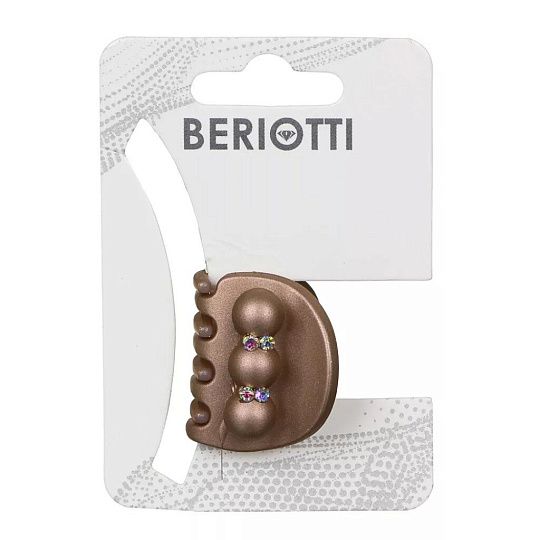 Заколка-краб для волос Beriotti, 845, 3 см, пластик, в ассортименте, с декором, 356-845