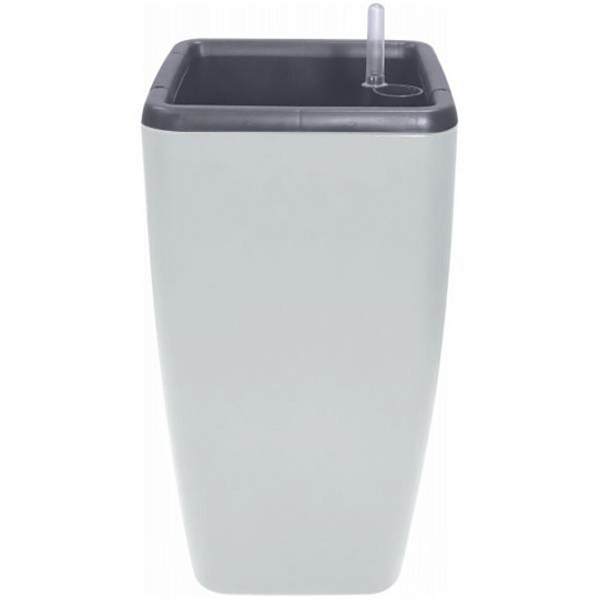 Горшок для цветов пластик, 20 л, 24х24х52.4 см, автополив, с внутренней вставкой 8л, утренний туман, InGreen, Munchev, IG622511025