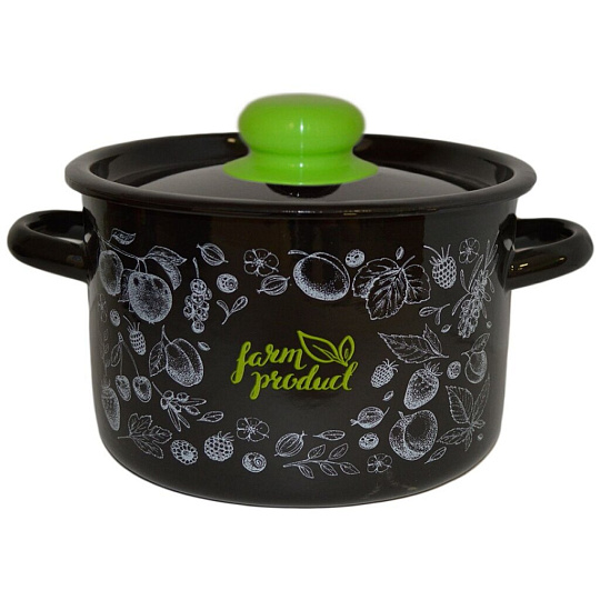 Кастрюля эмалированная сталь, 2.9 л, крышка сталь, Appetite, Berry, 1с16с/1, индукция