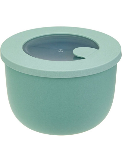 Миска пластик, 0.6 л, 12х8.2 см, фисташковая, круглая, герметичная, Idea, Нео, М 1324