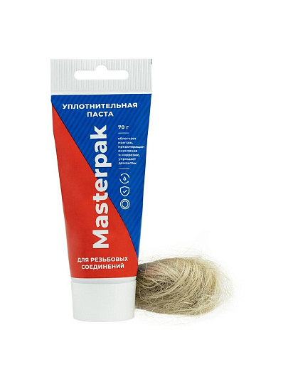 Набор уплотнительный 70 г, паста+лен, вода, пар, Masterpak, МР, туба, ИС.131742